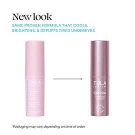 TULA Skin Care ‘Spresso Energizing Eye Balm, Rose Glow - Energizing & Hydrating Caffeine Under Eye Treatment for Dark Circles, Portable and Perfect to Use On-the-go, 0.35 oz.