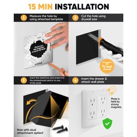 Elder Welder® Electrical Outlet Hidden Wall Safe | 100% Real Wall Plate Included | Easy to Install | Hidden Safe for Money | Wall Safes Between Studs | Secret Storage | Invisible Safe