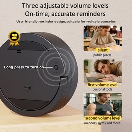 Exlliy Digital Kitchen Timer, Rechargeable Magnetic Visual Timer with Large LED Display, Adjustable Volume for Classroom, Cooking, Fitness, Baking, Kids Learning & Teaching (1, Black)