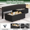 Furnulem Twin Bed Frames with Charging Station and LED Lights,