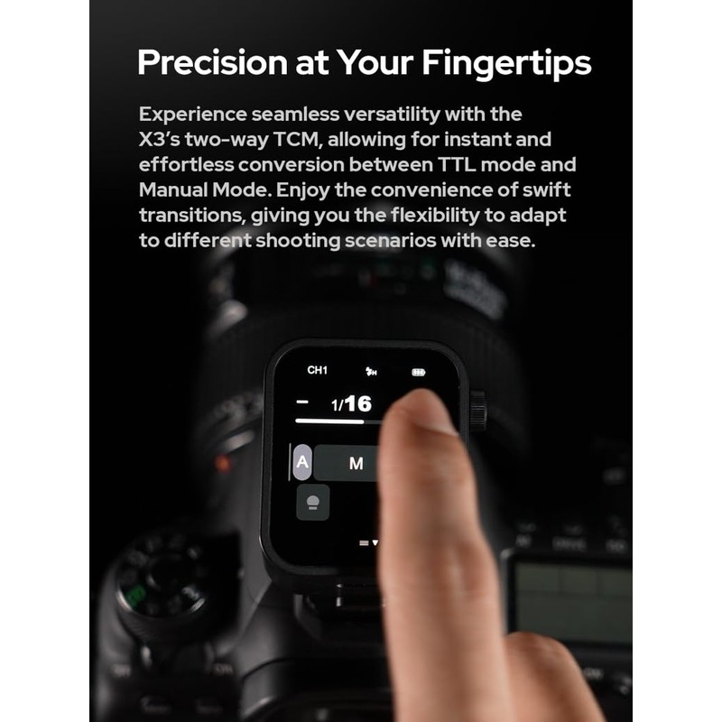 Godox X3C X3 C X3-C 𝗧𝗼𝘂𝗰𝗵𝘀𝗰𝗿𝗲𝗲𝗻 TTL Wireless Flash Trigger