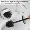 Toilet Brush, Black Toilet Brush, Includes 2 Brush Heads and
