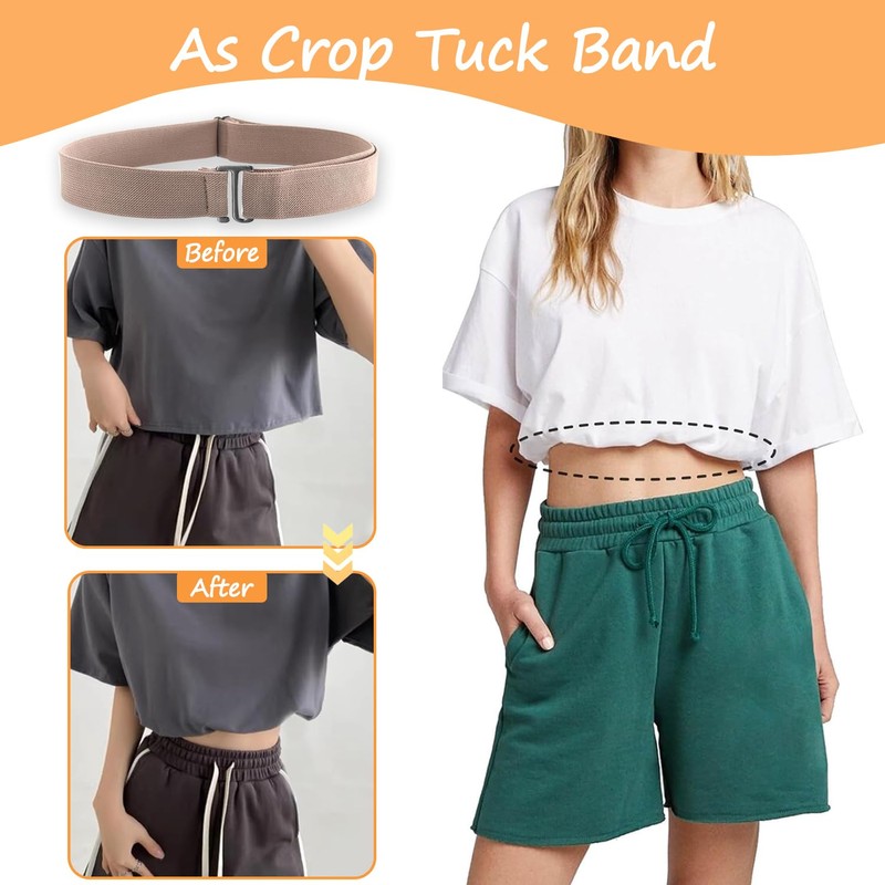 HAWOWZ 2Pcs No Show Stretch Belt for Women Invisible Elastic