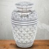 Silver Fleur De Lis Adult Cremation Urn
