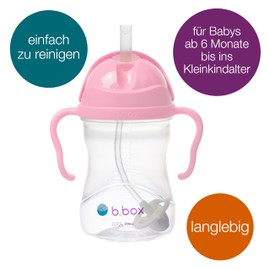 b.box Trinklernbecher Für Jeden Winkel | Flip-Top, Schwerer Strohhalm, Griff, Auslaufsicher | BPA-Frei & für Spülmaschine | Ab 6 M | 240 ml (8 oz)