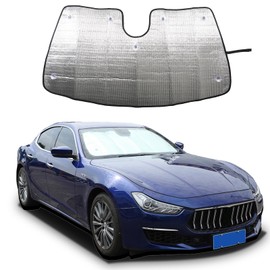 Heutamo Windshield Sun Shade Compatible with Maserati Ghibli 2017-2023, Front Window Sunshade Heat Blocker Visor Protector Reflective Sunshade Keep Your Car Cooler,1PCS
