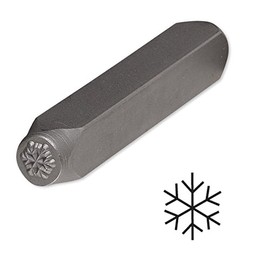 Steel Design Stamp Punch Tool to Embellish Metal, Plastic, Jewelry Blanks, Clay+ (Snowflake 6x6mm)