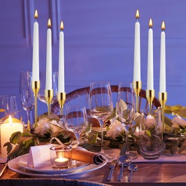 Inbagi Candlestick Holders Bulk for Taper Candles Metal Tall Candle Stick Holders Taper Candle Stands for Table Centerpiece Wedding Home Party Decor Fit 0.79 in Thick Candle(Gold, 24 Sets)