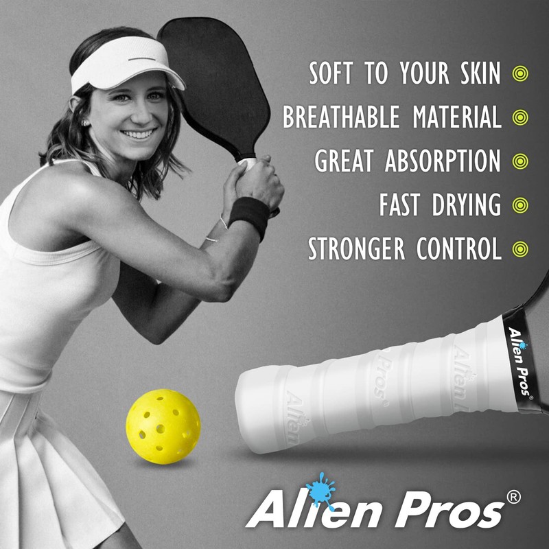 ALIEN PROS Pickleball Overgrip (paquete de 4) con crestas para
