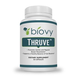 Biolor Thruve Long-Term Constipation Relief Supplement - Probiotics, Prebiotics, Natural Laxatives and Fiber All in Easy to Swallow Capsules - Best Herbal Laxative Supplement for Constipation - 60 Pills