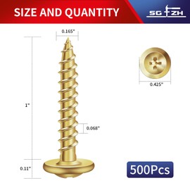 #8 x 1 Wood Screw 500Pcs Alloy Steel Standard Thread Truss Head Fast Self Tapping by SG TZH