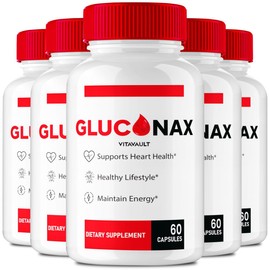 Vitavault Gluconax Capsules, Gluconax Support Supplement Pills - Maximum Strength, Gluconax Health & Wellness Capsules, Gluconax All Natural Formula Pills, Gluconax Capsules Reviews (5 Pack)