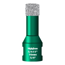 Mgtgbao Diamond Core Drill Bit, 1Pcs 5/8" (16mm) with 5/8-11 Thread Dry Drilling for Porcelain Tile Ceramic Masonry Brick Granite Marble Stone (Green)
