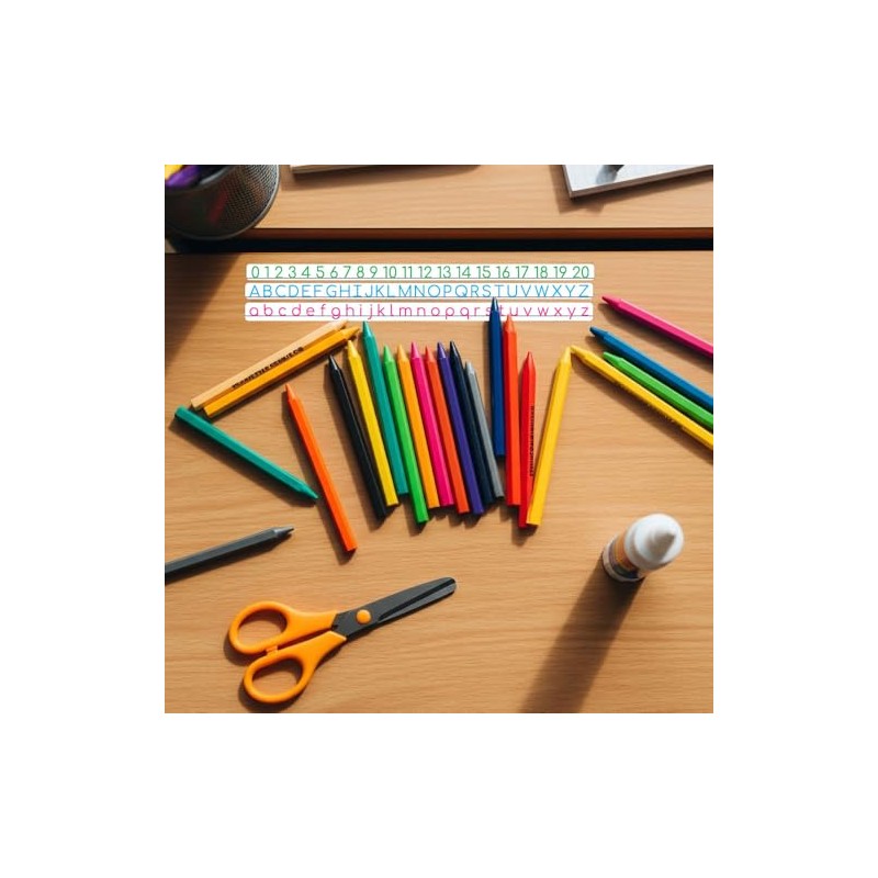 Removable Desk Stickers - Alphabet Letters Strips and 0-20 Numbers