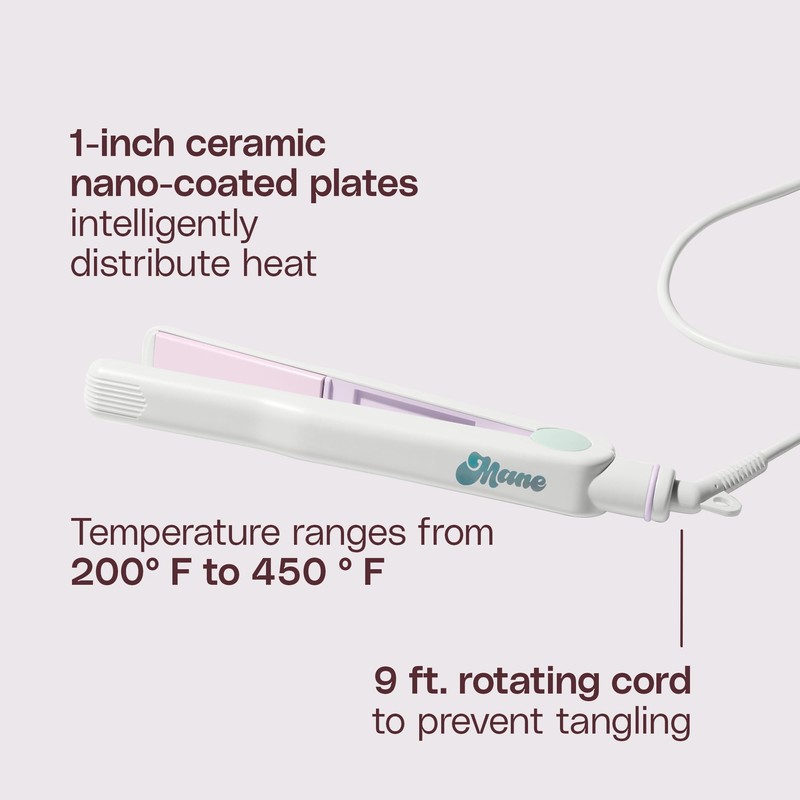 Mane Multi-Use Flat Iron - 1 Inch Ceramic Hair Straightener