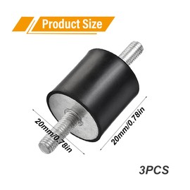 AEIOPRS 3 Pcs Rubber Buffer M6 Vibration Isolator Brackets M6 20 x 20 Air Compressor Pump Anti-Vibration Rubber Bracket Shock Absorber