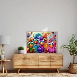 AIRDEA Chicken Diamond Art Painting Kits for Adults,5D Diamond Dots Kits for Beginner,Peinture Diamant Kits 30x40 cm, Happy Chicken