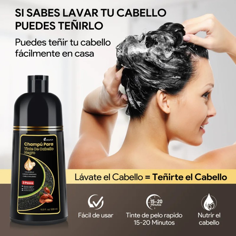 Kaisasa Shampoo Con Tinte Cubre Canas Con Aceite De Argán