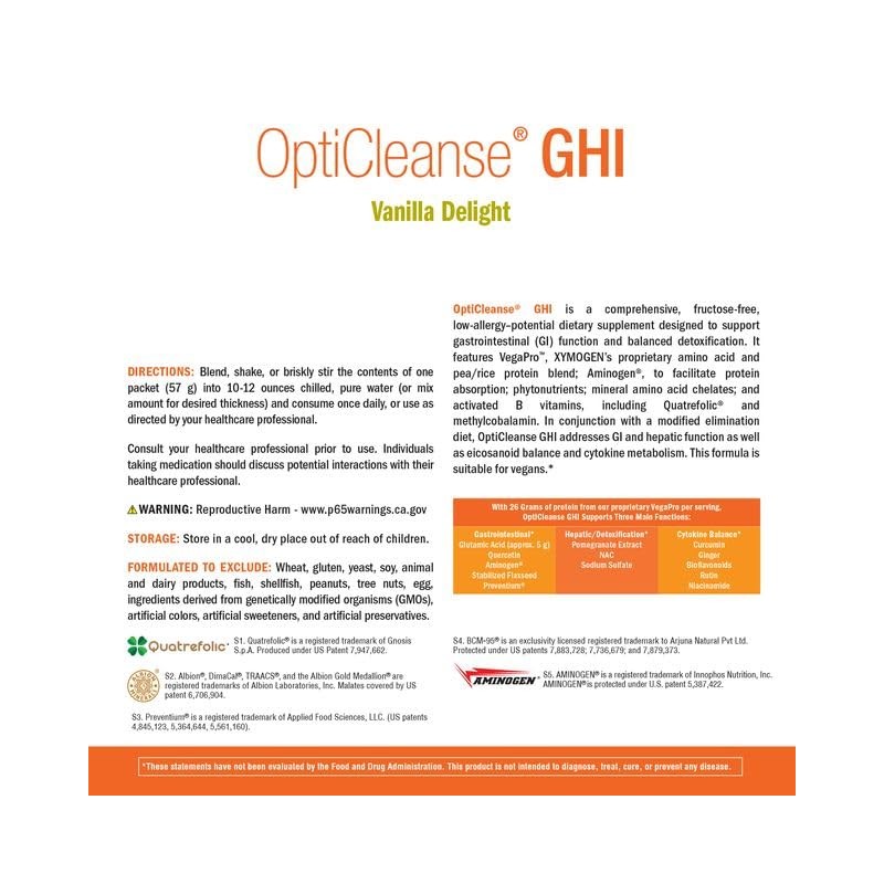 XYMOGEN XYMOGEN OptiCleanse GHI Detox Gut Cleanse - Vegan Protein