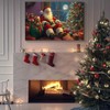 YONICA Christmas Canvas wall art, Santa Claus preparing gifts, Christmas