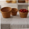 MAGICLULU Simulated Rattan Storage Basket Plastic Vegetable Basket Fruit Container