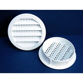 Maurice Franklin Louver-2" Round White Polypropylene Plastic Louver with Insect Screen System, 6 Count per Pack, Sold as 3 Pack, 18 Count Total. #2" PLW-100
