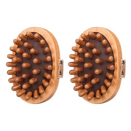 Laroal 2PCS Meridian Brush Meridian Massage Brush Brush Soothing Wooden Cushion Meridian Massage Brush