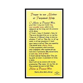 Blessed by His Holiness Pope Francis Our Lady of Perpetual Help Laminated Holy Card