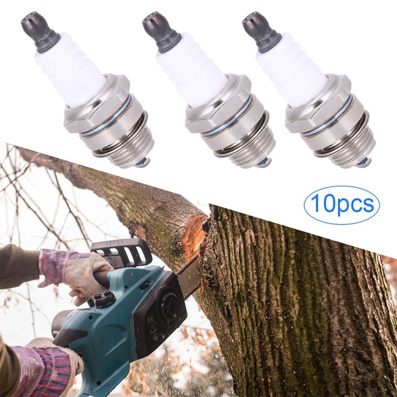 10PCs Sparking Plug Chainsaw Accessories Lawn Mower Parts Brass Ceramic