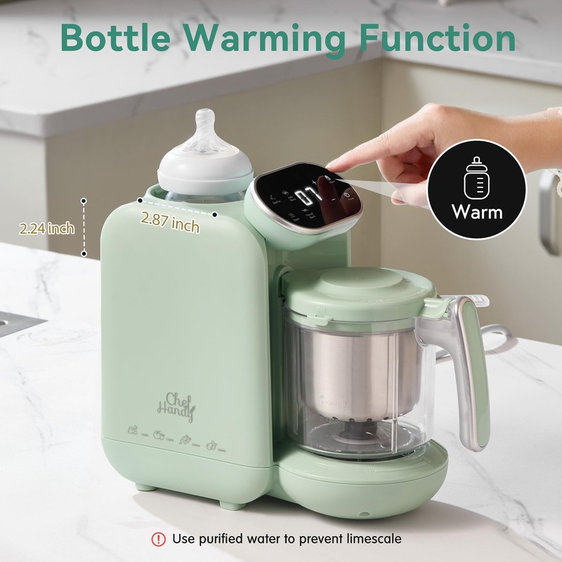 Chefhandy Baby Food Maker with Stainless Steel Steam Basket, One