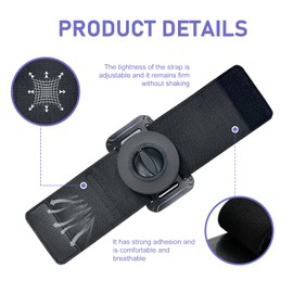 Titgoes Magnetic Wristband Phone Holder for Running, Adjustable Sports Armband Cell Phone Holder, Hands-Free Phone Accessories Holder, for Biking Walking Selfies Videos Hiking Live Broadcast (Black)