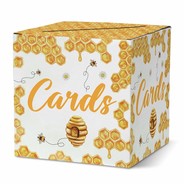 8”Card Box, Bumble Bee Cards Receiving Box, For Birthday, Wedding, Bridal or Baby Shower, Engagement, Retirements, Graduation, Money Box Holder, Party Favor, Decorations, 1 pte (Cabox010）