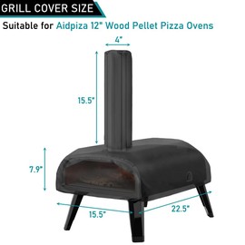 ZJYWSCH Pizza Oven Cover for Aidpiza and Big Horn Wood Pellet Pizza Oven Outdoor SP120 Waterproof 600D Heavy Duty 12" Portable Wood Fired Pizza Ovens Cover