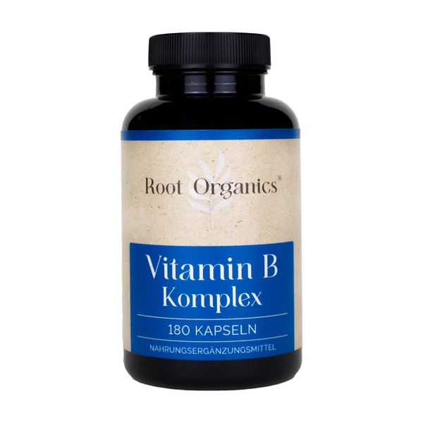 Vitamin B Complex - 180 Capsules. Vegan Formula with Vitamin