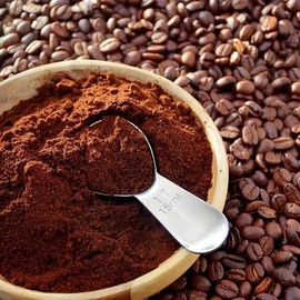 YUNNKEEY Coffee Scoop 1 Tablespoon Stainless Steel Coffee Measuring Scoop, Measuring Spoon, Short Handle Coffee Scoop, Durable Measuring Scoop for Ground Coffee,15ml