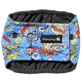 Glenndarcy Male Dog Belly Band - Urine Incontinence (Medium Long Band & 2 Washable pads, Kaboom)