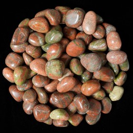 ZAICUS 1lb Unakite Tumbled Stones | Polished Crystals Healing | Natural Stones | Feng Shui | Chakra Balancing | Good Luck | Reiki Gift | Home Decor | Size 20-25 mm