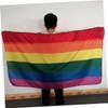 ORFOFE Flag Cape Rainbow Cape Polyester Party Wear Easy Care