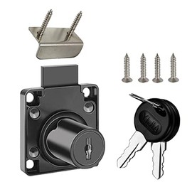 Cerradura de clóset para cajones de gabinete, con llave similar: todas las llaves para este producto son universales. Diámetro del agujero 1,9 cm / 19 mm) para paneles de puerta con un grosor de 17-22