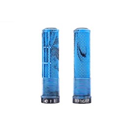 DMR Deathgrip 2 Flangeless Handlebar Grips (Blue Marble, Thin)