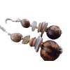 ♥ Material mix earrings ♥ Seeds, stone, mother of pearl
