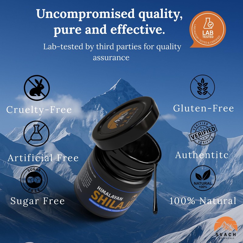 Svach Botanicals Shilajit Resin- (100 Servings) Lab Tested Pure Himalayan