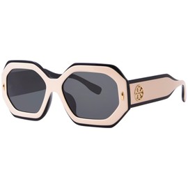 Tory Burch Sunglasses TY 7192 U 196187 Black/Ivory Dark Grey Solid, 55/16/140