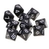 10PCS Polyhedral D10 Dice Acrylic 10 Sided Game Dice for