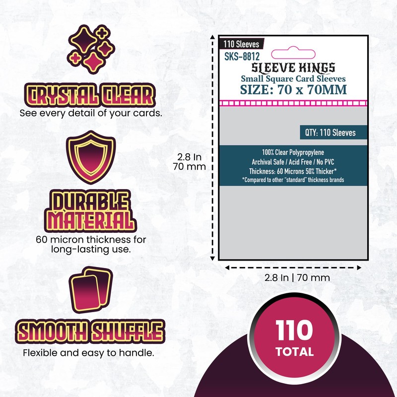 Sleeve Kings Standard Card Sleeves – 110 Count, Clear 60