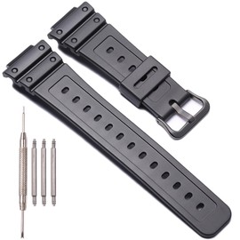 Resin Strap Compatible with Casio G-shock DW-5900 DW-9052 DW-5600 GW-6900 DW-6900 G-6900 Mens Replacement Watch Band Sports Waterproof Bracelet (Black Black buckle)