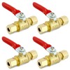 QWORK Lead-Free Brass Compression Valve - 1/4 Inch, 4 Pack