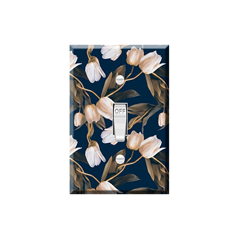 Toggle Wallplate, Single Light Switch Cover Plate - Tulip floral