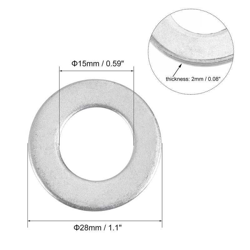 sourcing map 28mm x 15mm x 2mm Carbon Steel Flat