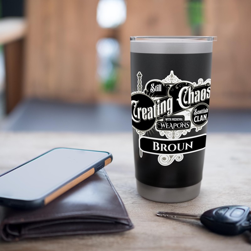 Broun Clan Scottish Chaos Gaelic Games Stainless Steel Insulated Tumbler